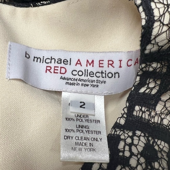 B MICHAEL AMERICA RED COLLECTION Lace Sheath Dress Black 2 - Picture 9 of 9